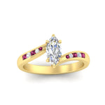 Load image into Gallery viewer, Marquise-cut-diamond-swirl-channel-set-pink-sapphire-wedding-ring-in-yellow-gold-FDENS4028MQRGSADRPIANGLE5-NL-YG.jpg?v=1754995917
