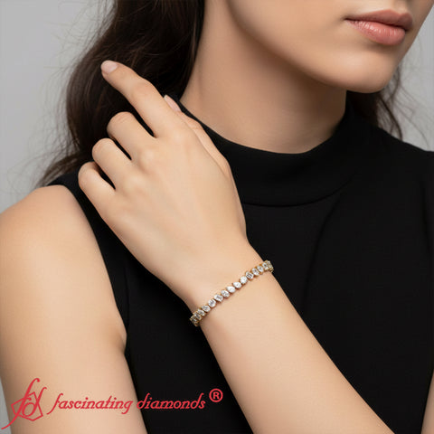 Mixed-Diamond-Cut-Tennis-Bracelet-yellow-gold-fdbrc10433-model