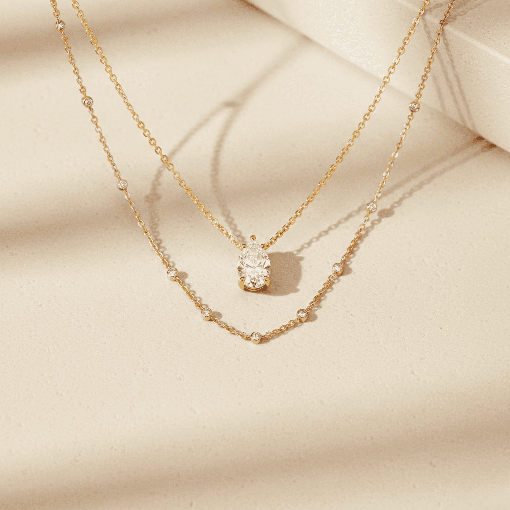 Necklace Stacking for Office Wear