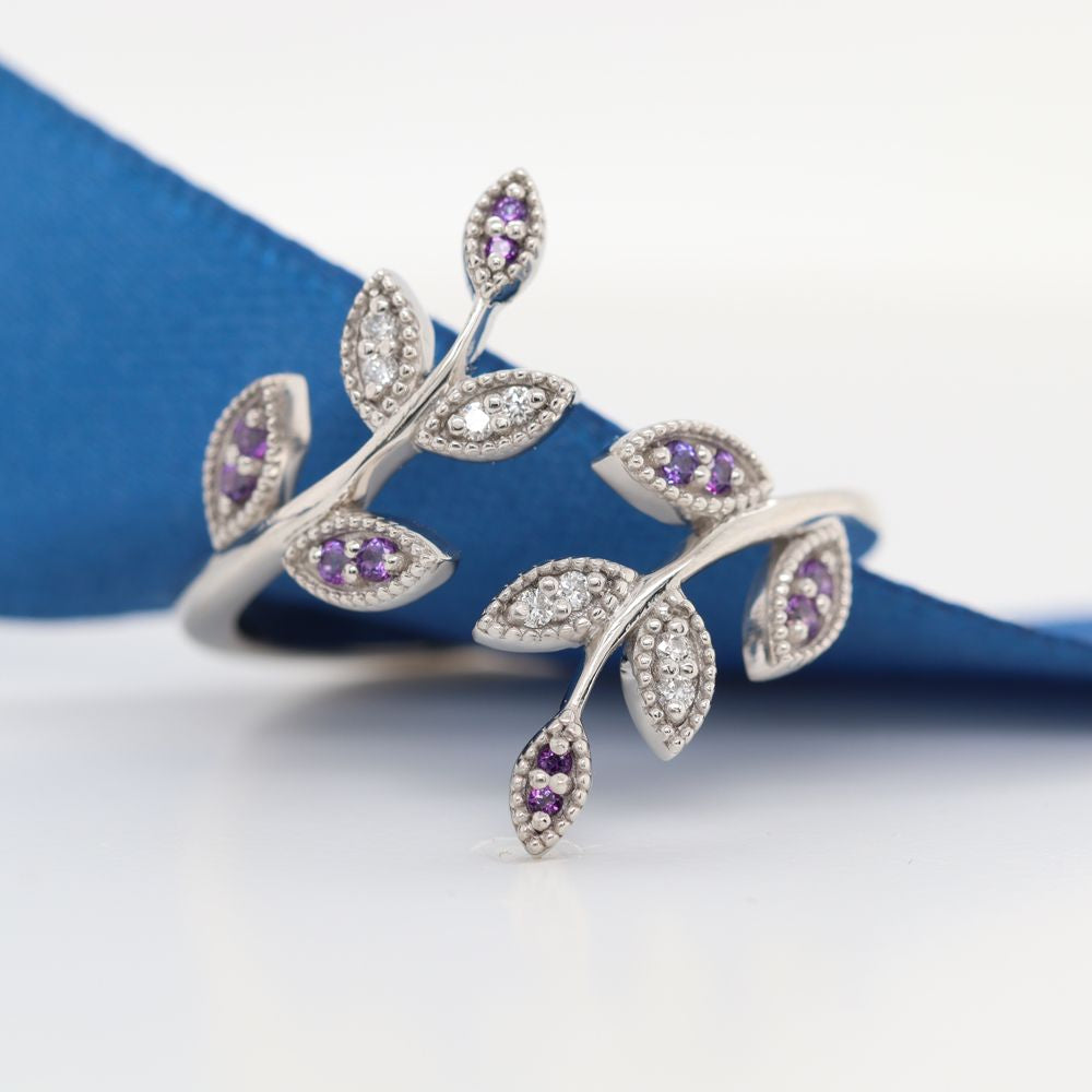 Swirl Leaf Promise Ring