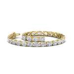 Load image into Gallery viewer, oval-shaped-13-carat-basket-tennis-bracelet-in-yellow-gold-fdbrc10444angle2-13.00-ct-nl-yg
