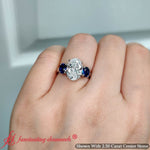 Load image into Gallery viewer, Three Stone Oval Basket Lab Grown Ring