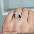 Thumbnail 6 - Three Stone Oval Basket Lab Grown Ring