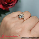 Load image into Gallery viewer, Oval-shaped-bezel-set-split-shank-lab-diamond-ring-in-14K-rose-gold-FD11229OVR-3