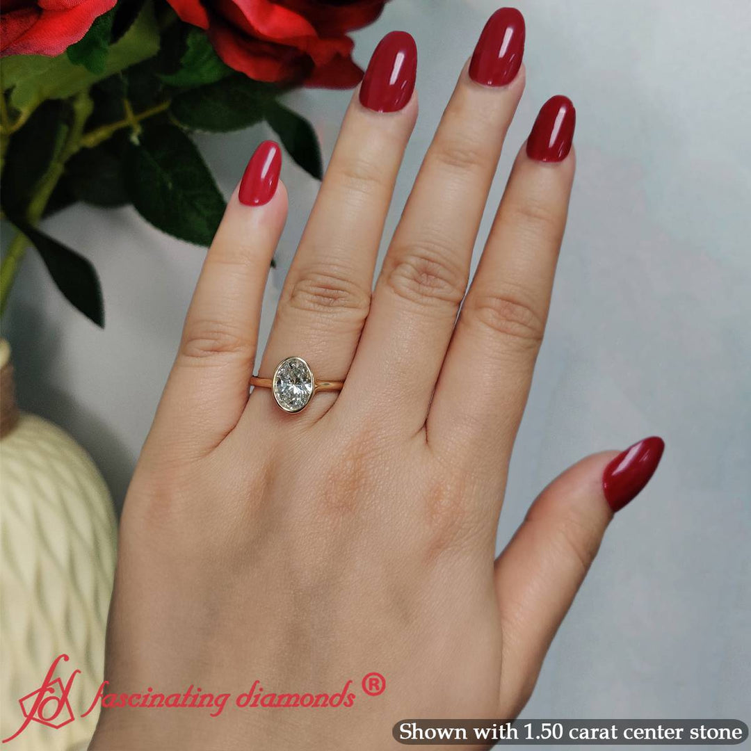 Oval-shaped-bezel-set-split-shank-lab-diamond-ring-in-14K-rose-gold-FD11229OVR-8