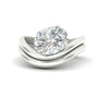 Load image into Gallery viewer, Oval Shaped Wave Solitaire Wedding Band Set
