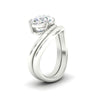 Load image into Gallery viewer, Oval Shaped Wave Solitaire Wedding Band Set