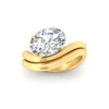 Load image into Gallery viewer, Oval Shaped Wave Solitaire Wedding Band Set