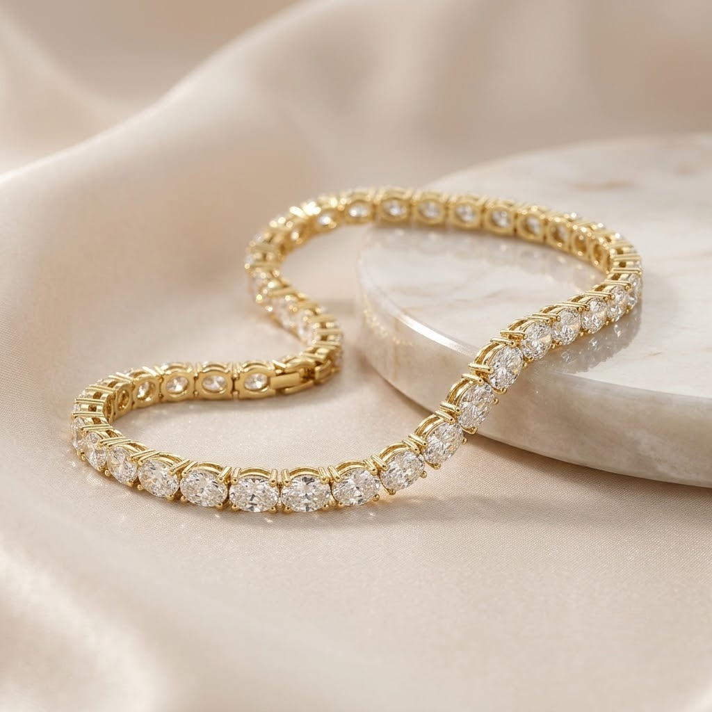 Oval Cut Diamond Tennis Bracelet
