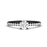 Load image into Gallery viewer, Pavé round solitaire engagement ring in Black Gold 