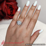 Load image into Gallery viewer, Pave-split-shank-halo-diamond-ring-in-white-gold-fd9979ror-3ct-8