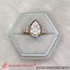 Load image into Gallery viewer, Pear-Shaped-Halo-Cluster-Accent-Lab-Diamond-Engagement-Ring-With-Sapphire-In-18k-Yellow-Gold-FD10512R-5