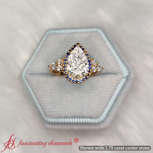 Pear-Shaped-Halo-Cluster-Accent-Lab-Diamond-Engagement-Ring-With-Sapphire-In-18k-Yellow-Gold-FD10512R-5
