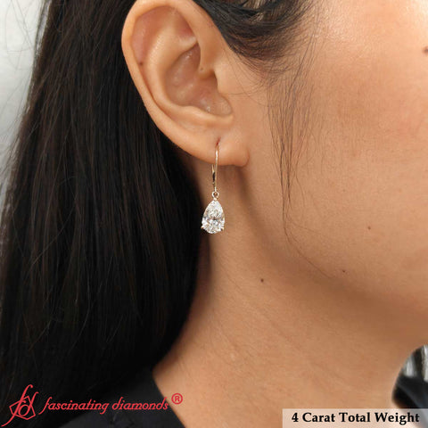 Classic Pear Shaped Lever Back Earrings