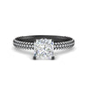 Load image into Gallery viewer, Princess-cut-triple-row-underhalo-pave-engagement-ring-in-black-gold-fd11557prr-nl-bg.jpg