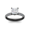 Load image into Gallery viewer, Princess-cut-triple-row-underhalo-pave-engagement-ring-in-black-gold-fd11557prr-nl-bg.jpg
