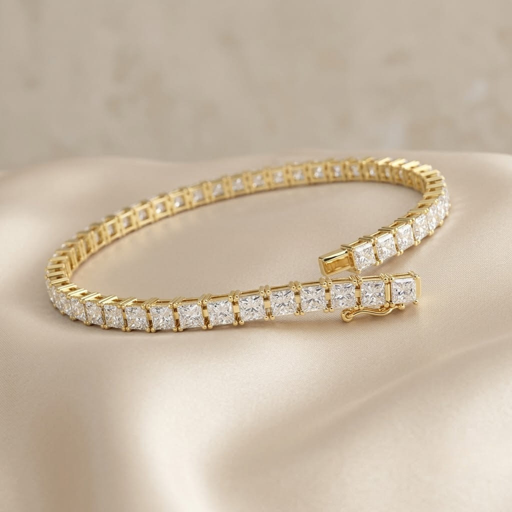 Princess Cut Diamond Tennis Bracelet