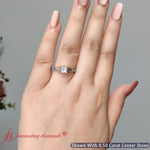 Load image into Gallery viewer, Princesss_Cut_Celtic_Lab_Diamond_Ring_with_Emerald_in_14k_White_Gold-FDENS2255R-2_ac8d95c6-7b5e-4925-8367-155e90027317
