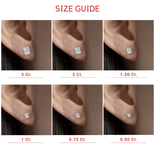 Radiant Diamond Basket Stud Earring