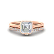 Real-diamond-asscher-cut-bezel-solitaire-ring-with-diamond-band-in-rose-gold-FD11229AS-NL-RG