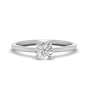 Round Two Tone Comfort Fit Solitaire Diamond Ring