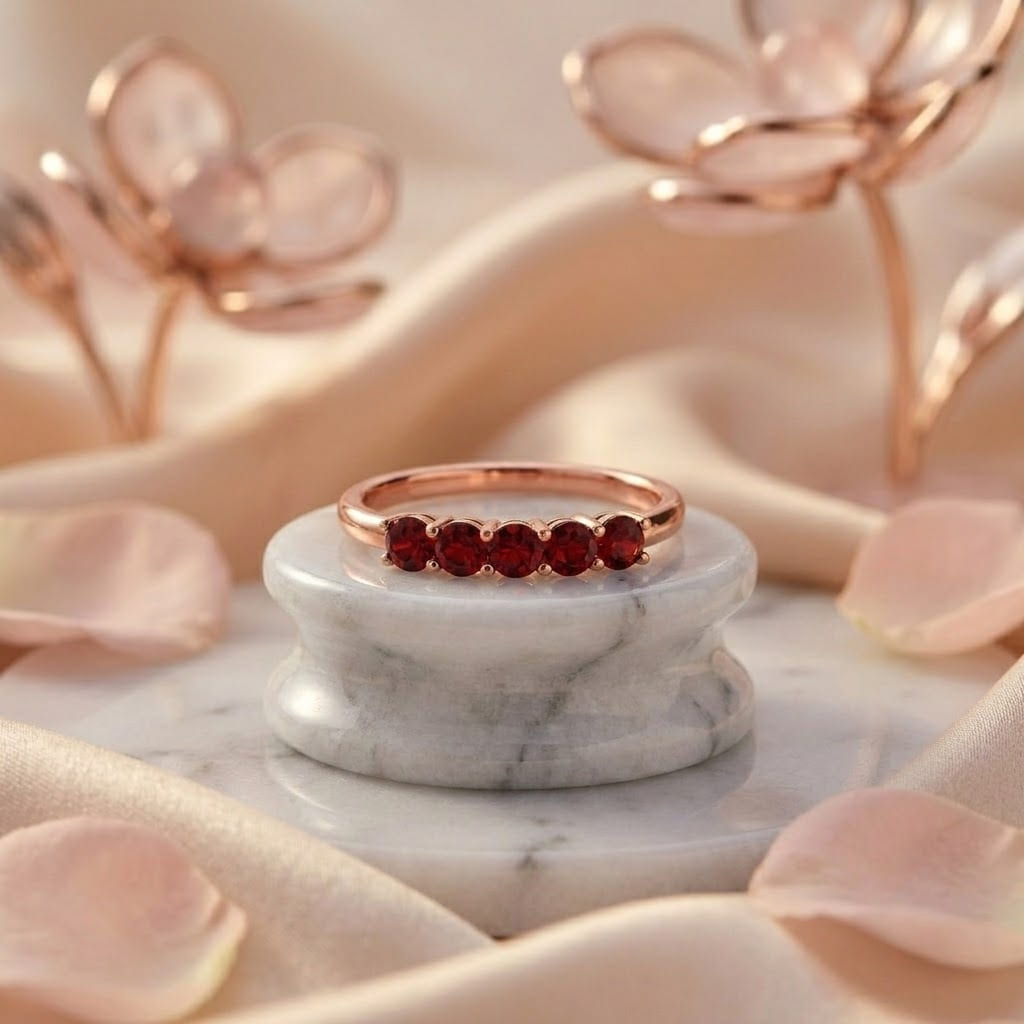 Rose Gold Ruby Wedding Band