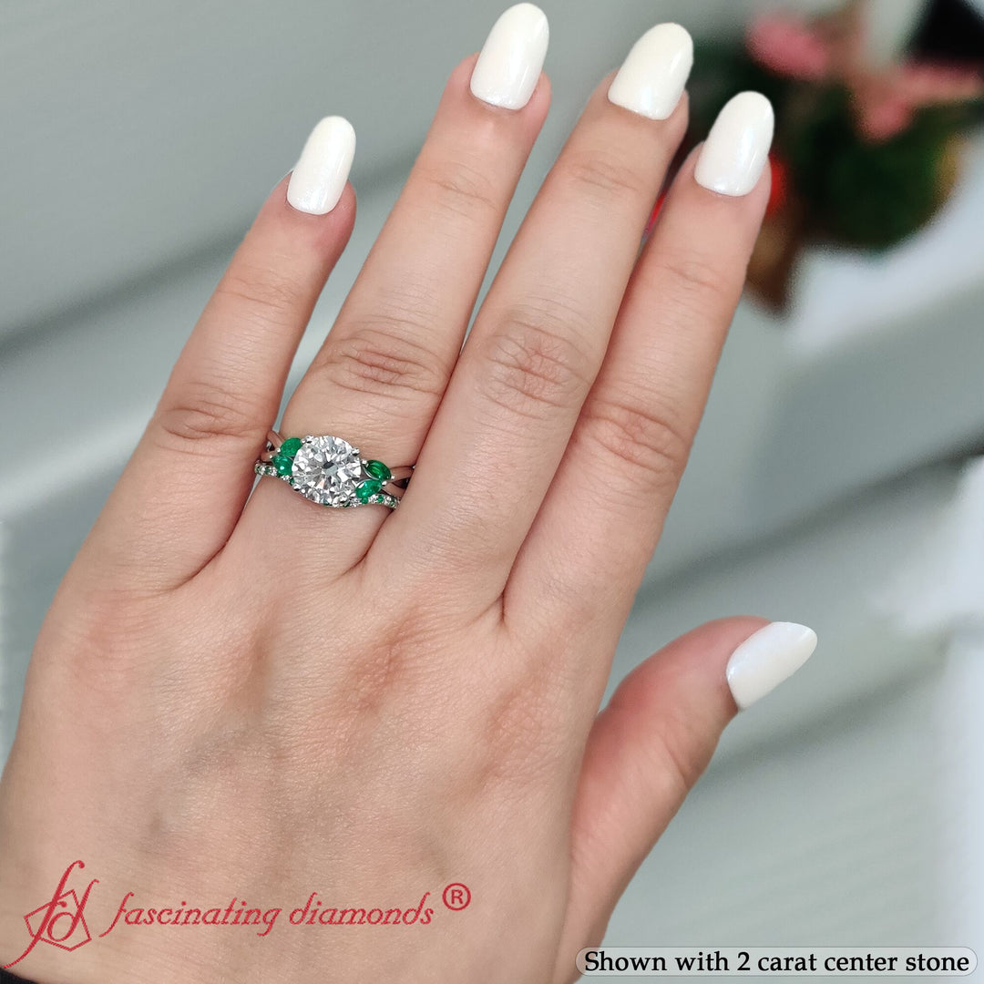 round-cut-twisted-diamond-bridal-set-with-emerald-in-14K-white-gold-FD8300ROGEMGR-NL-WG.jpg