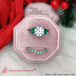 Load image into Gallery viewer, round-cut-twisted-diamond-bridal-set-with-emerald-in-14K-white-gold-FD8300ROGEMGR-NL-WG.jpg
