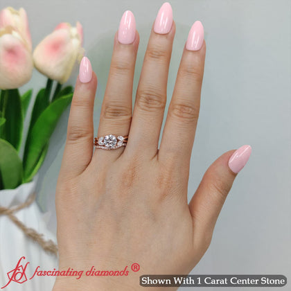 Round-cut-twisted-diamond-bridal-set-in-14K-rose-gold-FD8300RO-3
