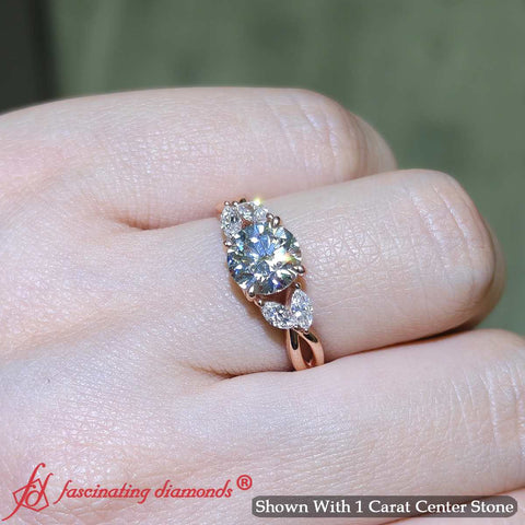Round-cut-twisted-petal-diamond-engagement-ring-in-14K-rose-gold-FD8300ROR-1