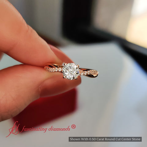 Lab Grown Twisted Vine Infinity Engagement Ring