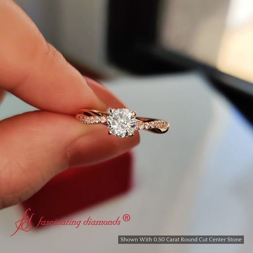 Lab Grown Twisted Vine Infinity Engagement Ring