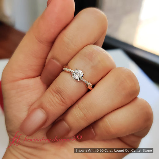 Lab Grown Twisted Vine Infinity Engagement Ring