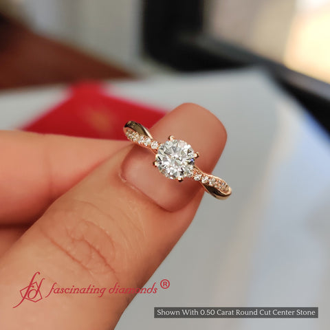 Lab Grown Twisted Vine Infinity Engagement Ring