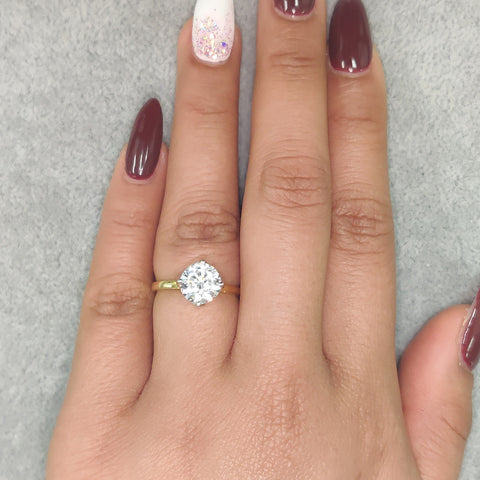 Tulip Round Solitaire Engagement Ring