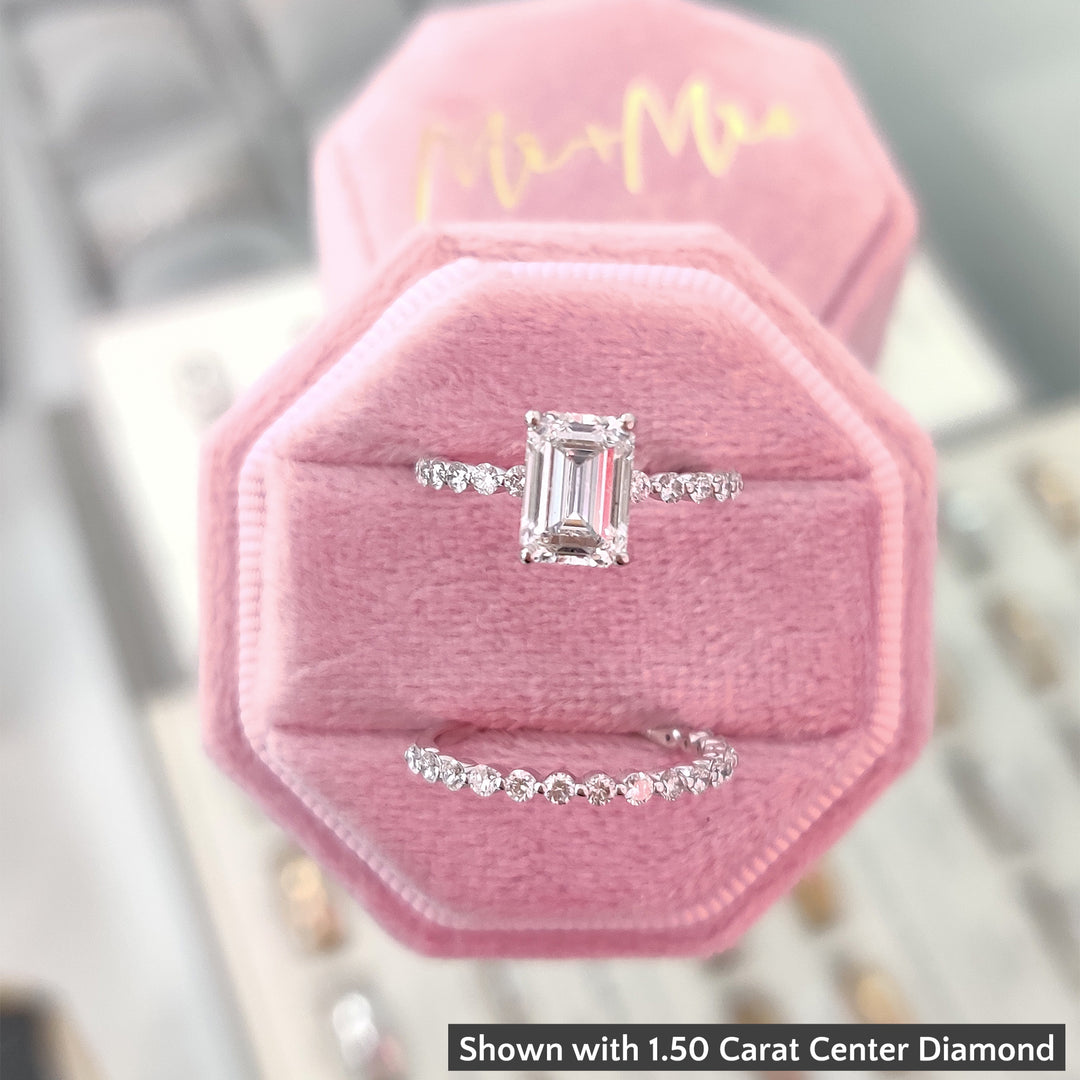 Shared Prong Engagement Ring Set