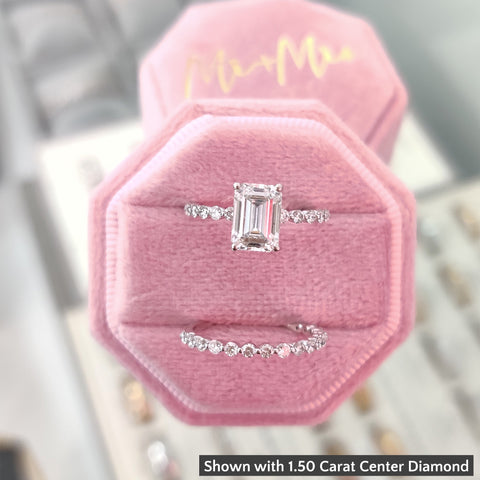Shared Prong Engagement Ring Set
