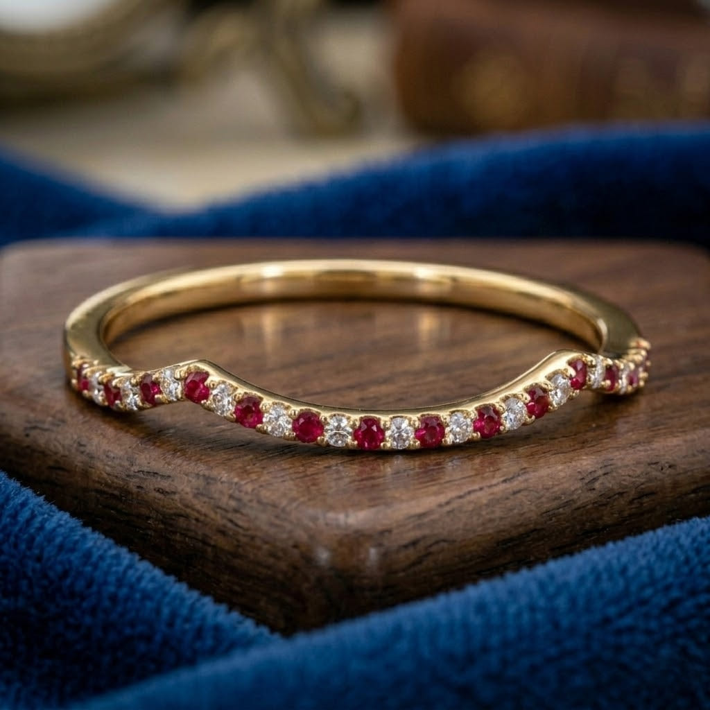 Shared Prong (U-Prong) Ruby Band