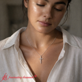 Thumbnail 3 - Simple-diamond-cross-pendant-in-white-gold-FDPD10797-model