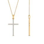 Load image into Gallery viewer, Simple-diamond-cross-pendant-in-yellow-gold-FD-PD10797ANGLE2-NL-YG
