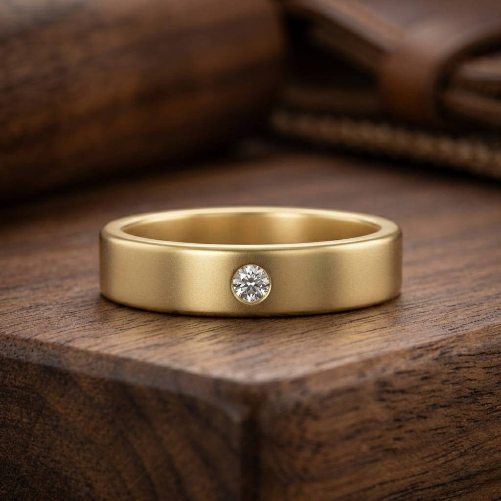 Single Diamond Accent Bands