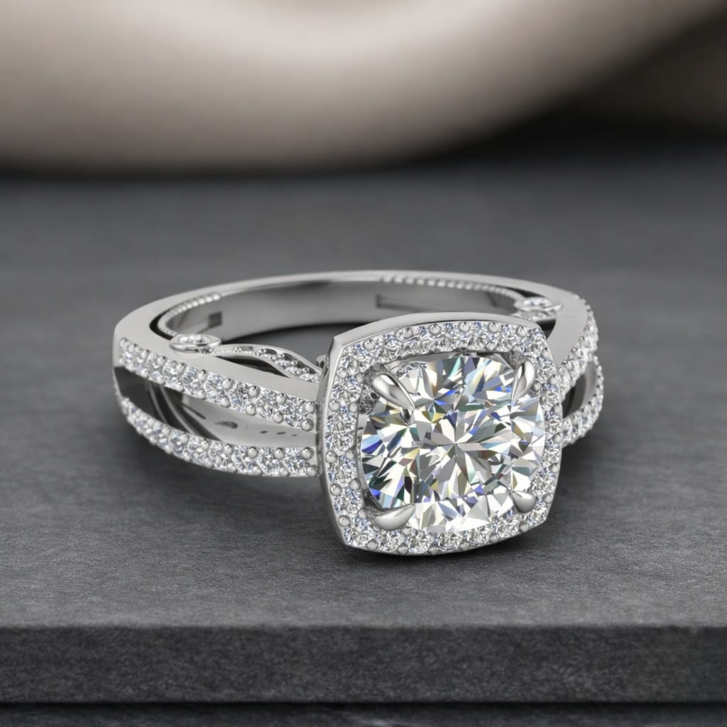 4. Cushion Cut Engagement Rings