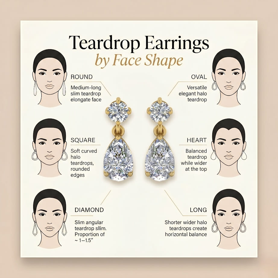 Teardrop Earrings by Face Shape