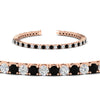 Load image into Gallery viewer, Tennis-Diamond-Bracelet-4-Carat-In-Rose-Gold-FDBRC8635ROGBLACKANGLE2-4.00_20CT-NL-RG