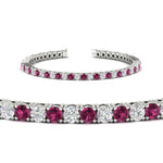 Load image into Gallery viewer, Tennis-Diamond-Bracelet-4-Carat-In-White-Gold-FDBRC8635ROGSADRPIANGLE2-4.00_CT-NL-WG
