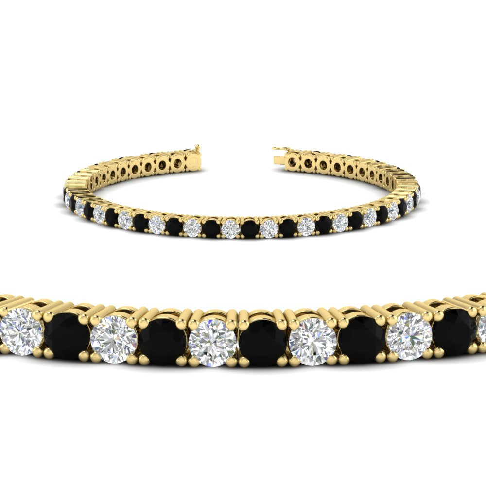 Tennis-Diamond-Bracelet-4-Carat-In-Yellow-Gold-FDBRC8635ROGBLACKANGLE2-4.00_CT-NL-YG