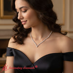 Load image into Gallery viewer, Tennis-V-shaped-diamond-necklace-rose-gold-fdnk10421-model
