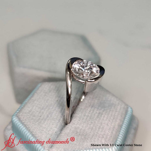 Swirl Round Solitaire Engagement Ring