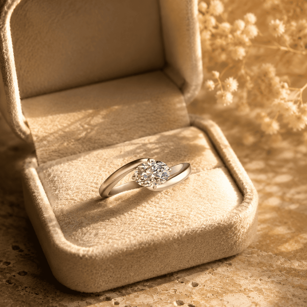 Tension Set Engagement Ring