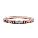 Load image into Gallery viewer, Thin-Stacking-Vintage-Wedding-Ring-with-black-diamond-in-rose-gold-FD9489BGBLACK-NL-RG.jpg
